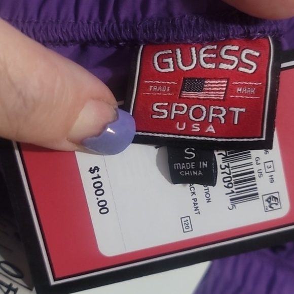 Guess Sport Purple “Love Potion” Reflective Tracksuit Set Jacket Pants Small nwt - Picture 8 of 10